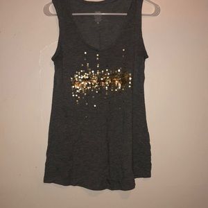Grey tank top with sequins